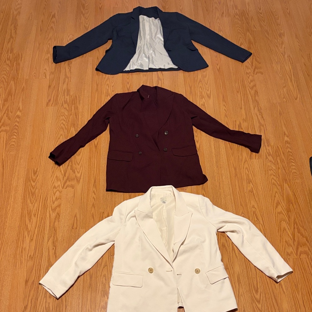 Women's Navy, Burgundy, and Cream Blazers (New with Tags)